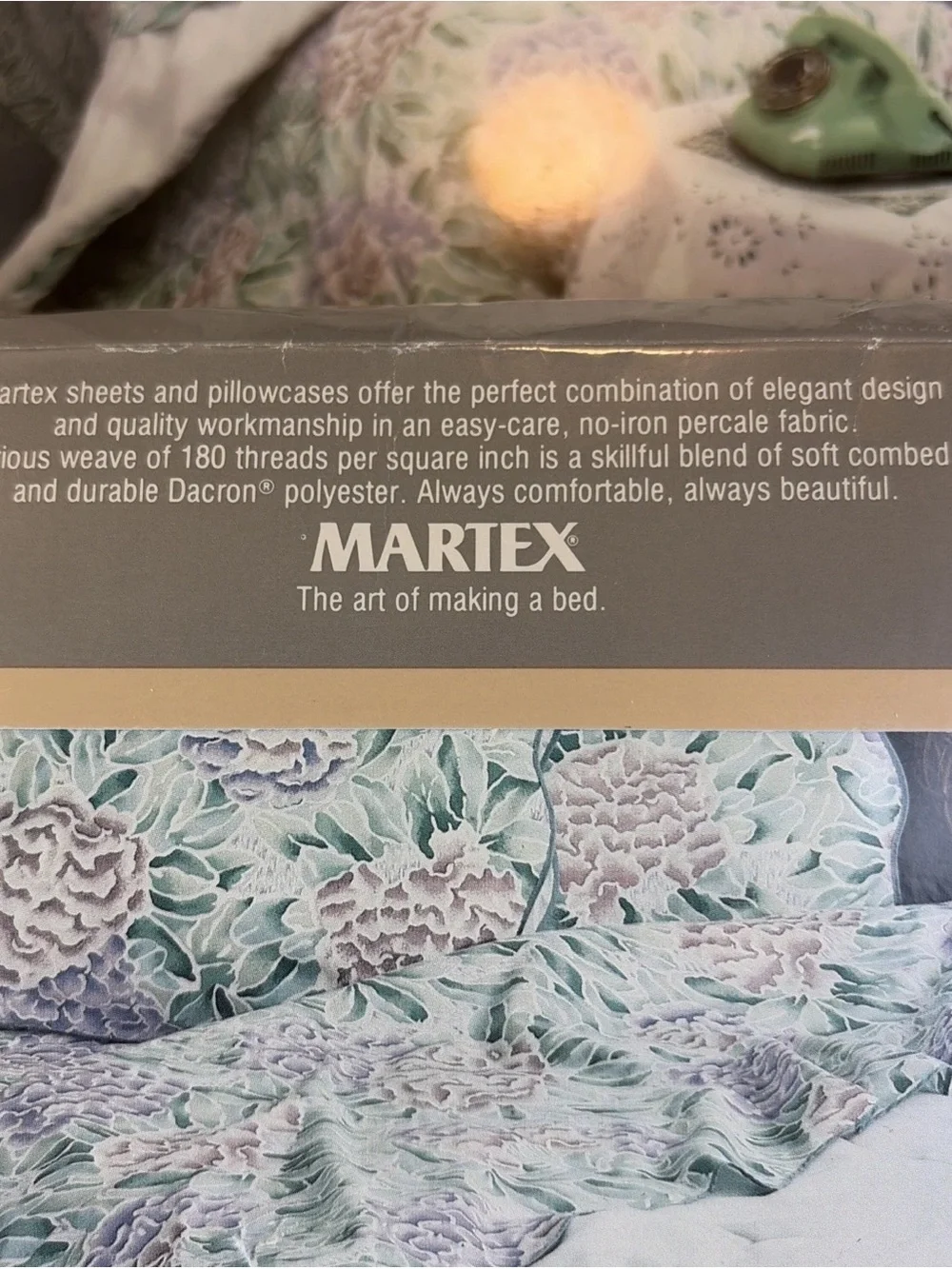 Vintage Martex Silk Forest Floral KING Sheet Set Flat & Fitted New Old Stock